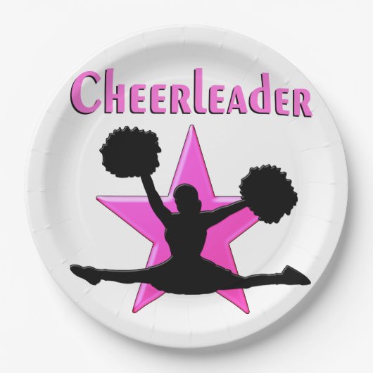 PINK STAR CHEERLEADER PAPPTELLER (Vorderseite)