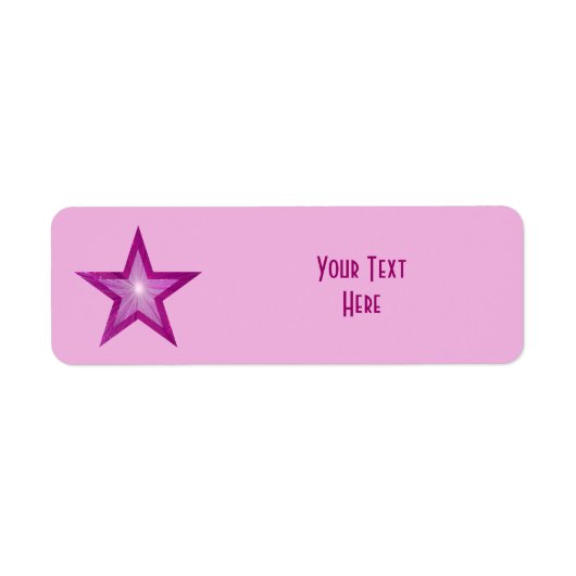 Pink Star "Dein Text"-Etikett klein blassrosa (Vorne)