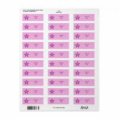 Pink Star "Dein Text"-Etikett klein blassrosa (Vorne)