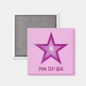 Pink Star "Dein Text"-Magnet in hellrosa Farbe Magnet (Vorderseite/Rückseite)