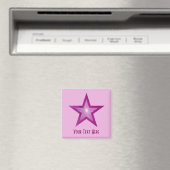 Pink Star "Dein Text"-Magnet in hellrosa Farbe Magnet (In Situ (Geschirrspüler))