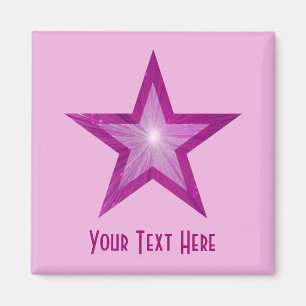 Pink Star "Dein Text"-Magnet in hellrosa Farbe Magnet