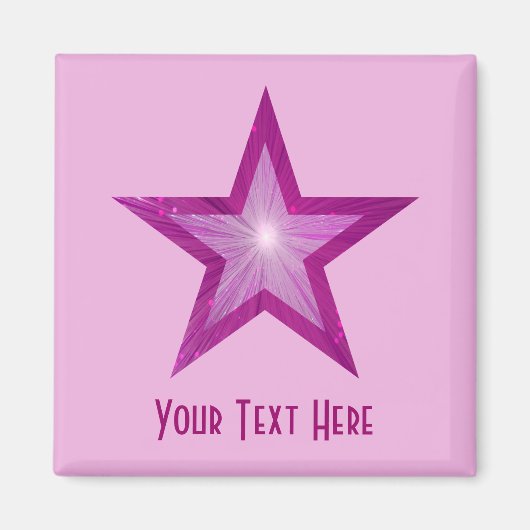 Pink Star "Dein Text"-Magnet in hellrosa Farbe Magnet (Vorne)