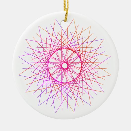 Pink Star Doodle Keramik#28 Keramik Ornament (Vorne)