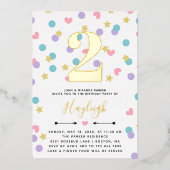 Pink Star Heart Dot Confetti Kleinkind Kind Kind G Folieneinladung (Vorderseite)