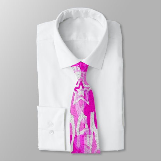Pink Star Karos - Scenester Neck Ties Krawatte (Gebunden)
