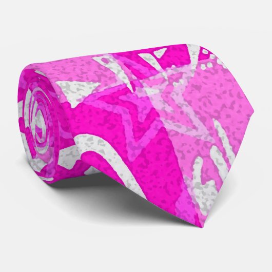 Pink Star Karos - Scenester Neck Ties Krawatte (Gerollt)