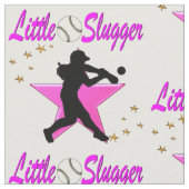 PINK STAR KLEINE SLUGGER SOFTBALL-DESIGN STOFF (Nahaufnahme)