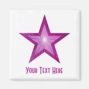 Pink Star Kühlschrank 'Dein Text' Magnetquadrat we Magnet