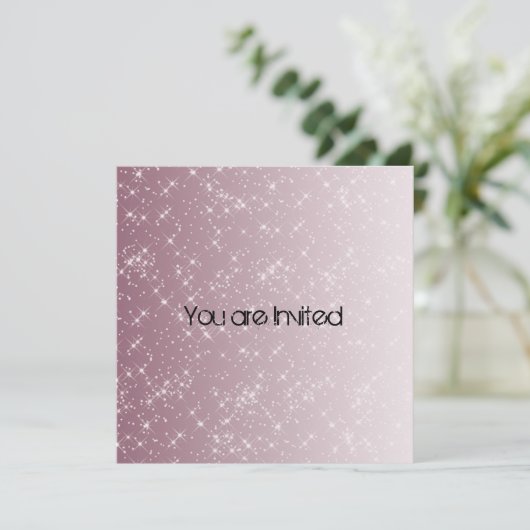 Pink Star Light Baby Dusche lädt ein Einladung (Stehend Vorderseite)