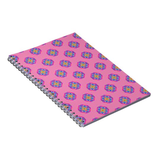 Pink Star Mandala Muster Boho Notebook Notizblock (Rechte Seite)