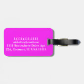 Pink Star Mit Monogramm Gepäckanhänger (Rückseite horizontal)