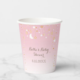 Pink Star Moon Babydusche Pappbecher