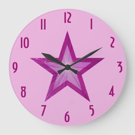 Pink Star "number" Uhr rund pink (Vorderseite)