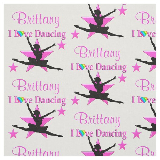 PINK STAR PERSONALISIERT DAZZLING DANCER FABRIC STOFF (Muster)