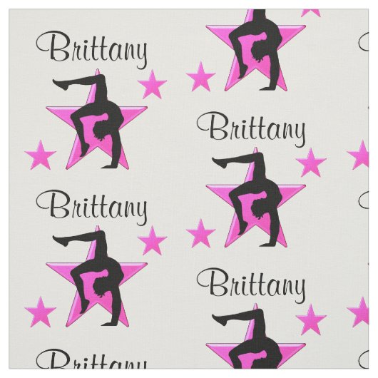PINK STAR PERSONALISIERT GYMNASTICS FABRIK STOFF (Muster)