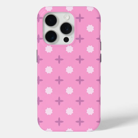 Pink Star Petal Dot Pattern Case-Mate iPhone Hülle (Rückseite)