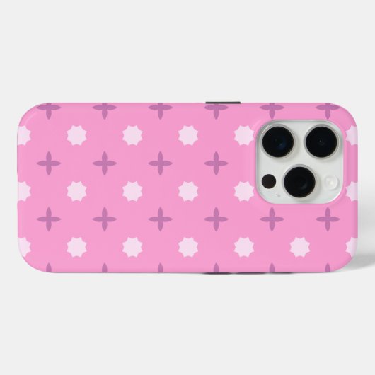 Pink Star Petal Dot Pattern Case-Mate iPhone Hülle (Rückseite (Horizontal))