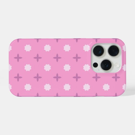 Pink Star Petal Dot Pattern iPhone Hülle (Rückseite (Horizontal))