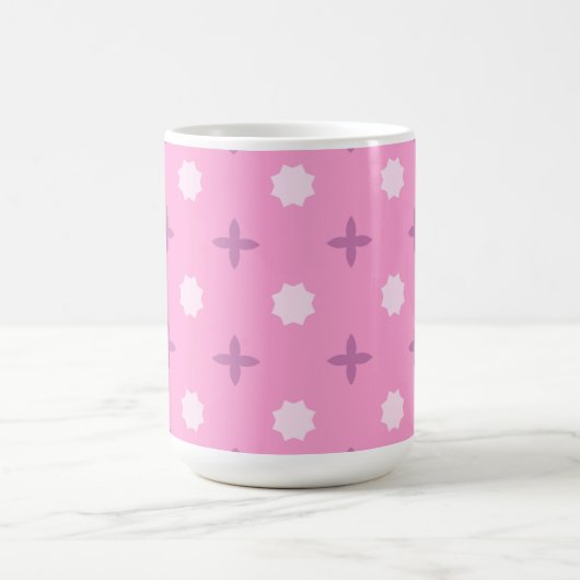 Pink Star Petal Dot Pattern Kaffeetasse (Mittel)