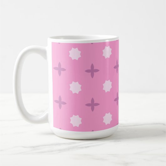 Pink Star Petal Dot Pattern Kaffeetasse (Links)