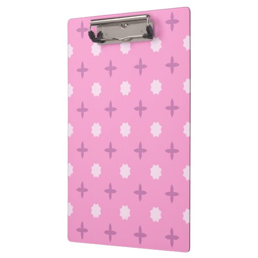 Pink Star Petal Dot Pattern Klemmbrett (Links)