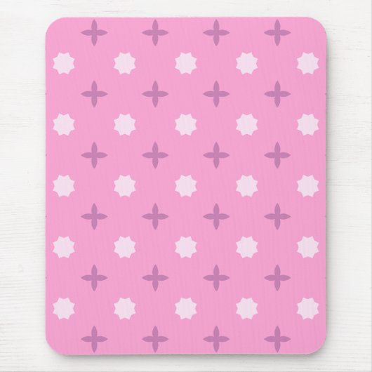 Pink Star Petal Dot Pattern Mousepad (Vorne)