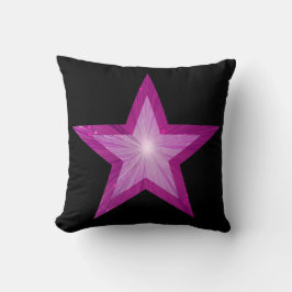 Pink Star Schwarzer Wurfkissen Kissen