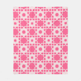 Pink Star Square Female Fashion Pop Art Muster Fleecedecke