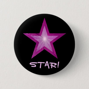 Pink Star 'STAR' Taste schwarz! Button