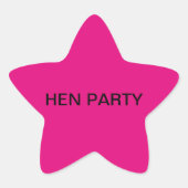 Pink Star Stickers Hen Party (Vorderseite)