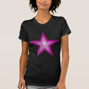 Pink Star "two tone" Ladys t - Shirt schwarz
