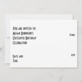 Pink Star "VIP PASS" Schwarz-weiß Einladung (Rückseite)