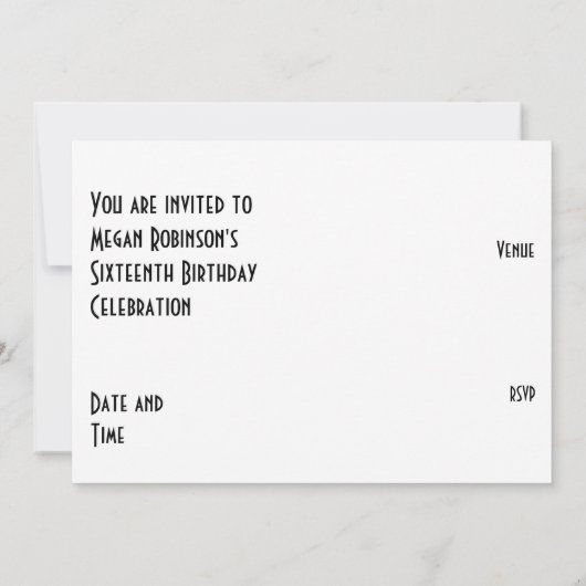 Pink Star "VIP PASS" Schwarz-weiß Einladung (Rückseite)