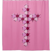Pink Star von David Cross optische Illusion Duschvorhang (Vorderseite)