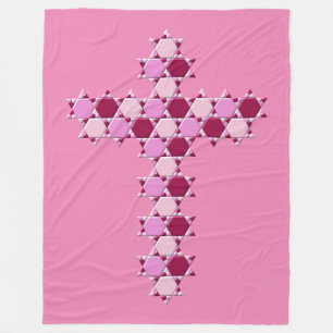 Pink Star von David Cross optische Illusion Fleecedecke