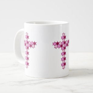 Pink Star von David Cross optische Illusion Jumbo-Tasse