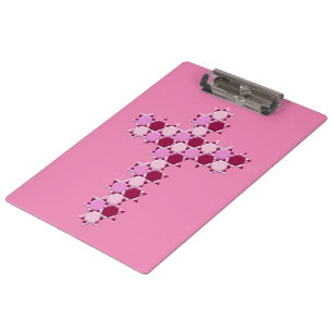 Pink Star von David Cross optische Illusion Klemmbrett