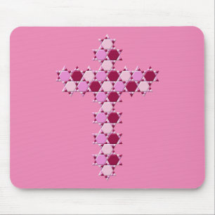 Pink Star von David Cross optische Illusion Mousepad