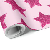 Pink Star Wrapping Paper Geschenkpapier (Rolleneckpunkt)