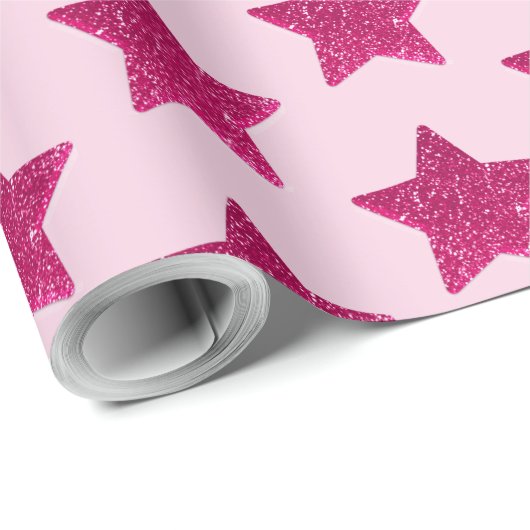 Pink Star Wrapping Paper Geschenkpapier (Rolleneckpunkt)