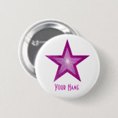 Pink Star "Your Name" Schaltfläche weiß Button (Vorne & Hinten)