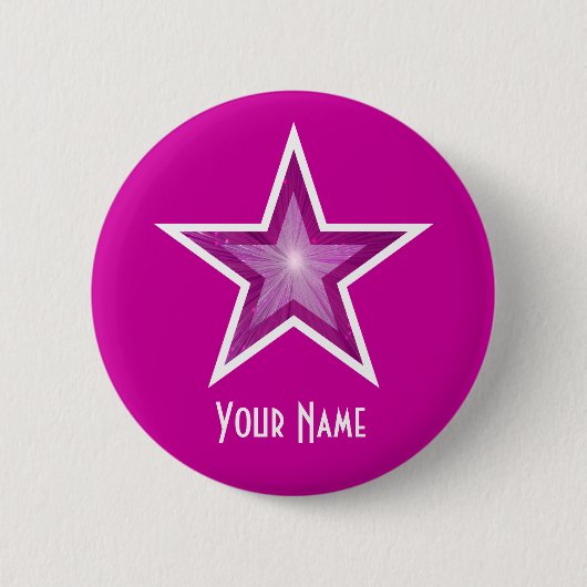 Pink Star "Your Name"-Taste pink Button (Vorderseite)