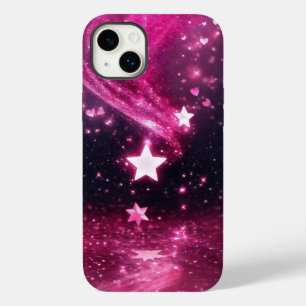 "Pink Stardust Whirlpool: Glitzer Herzkunst Case-Mate iPhone 14 Plus Hülle
