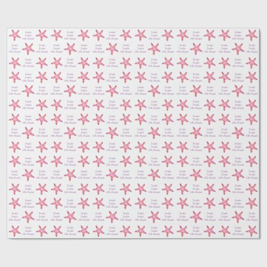 Pink Starfish Babyduschpapier Geschenkpapier (Flach)