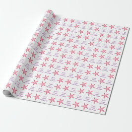 Pink Starfish Babyduschpapier Geschenkpapier