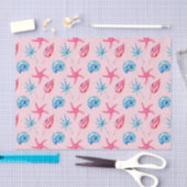 Pink Starfish & Blue Muschel (Design 83 Pink Serie Seidenpapier (Handwerk)