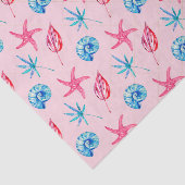 Pink Starfish & Blue Muschel (Design 83 Pink Serie Seidenpapier (Ausschnitt)