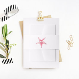 Pink Starfish Bly Band, Beach Wedding Einladungsbanderole