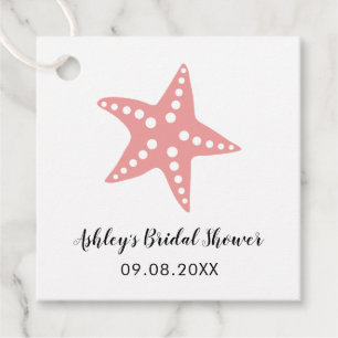 Pink Starfish Brautparty Geschenk Gefallen Tag Geschenkanhänger